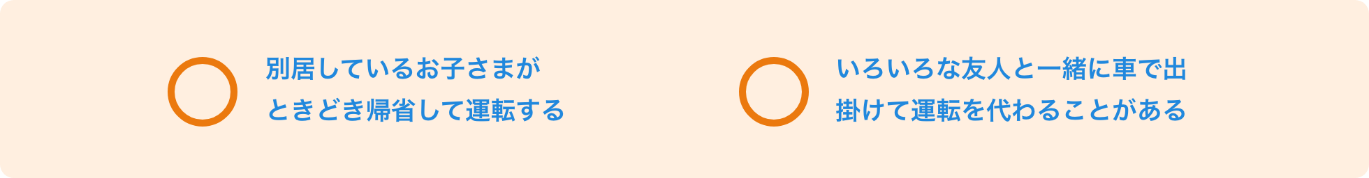 以下の場合は運転者年令条件に関わらず補償されます